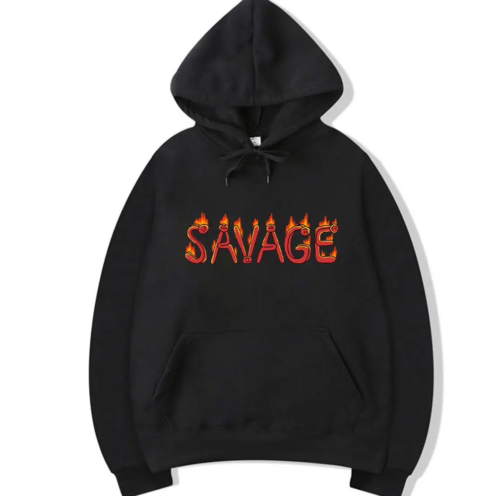 Мужская толстовка с капюшоном хлопковая длинным рукавом и надписью Parody No Heart X Savage