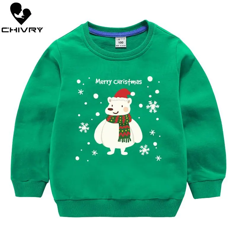 Детская толстовка худи для мальчиков и девочек Рождественский хлопковый пуловер