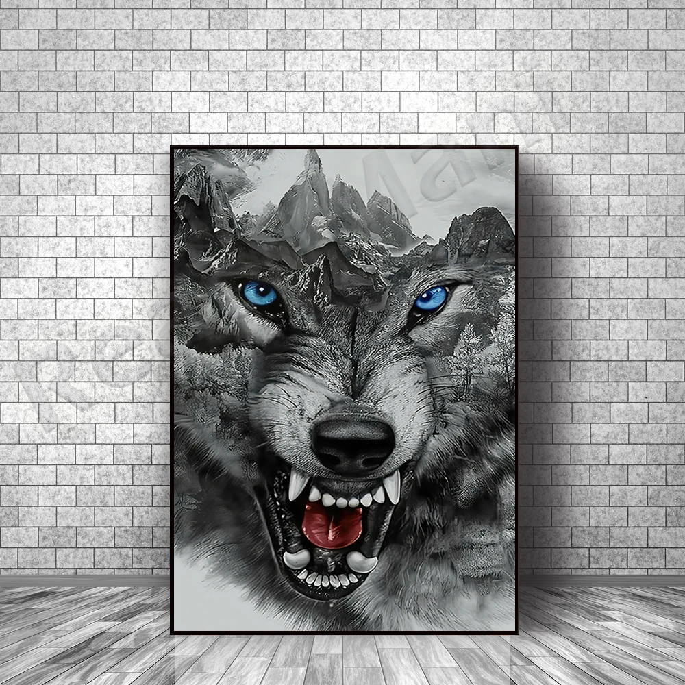

Wolf art frameless poster, home decoration art canvas canvas wall gift