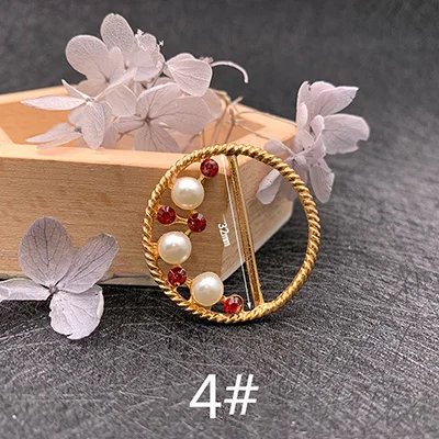 Meetee 5 шт. Стразы три скользящие пряжки сплав жемчужный пояс одежда украшение в