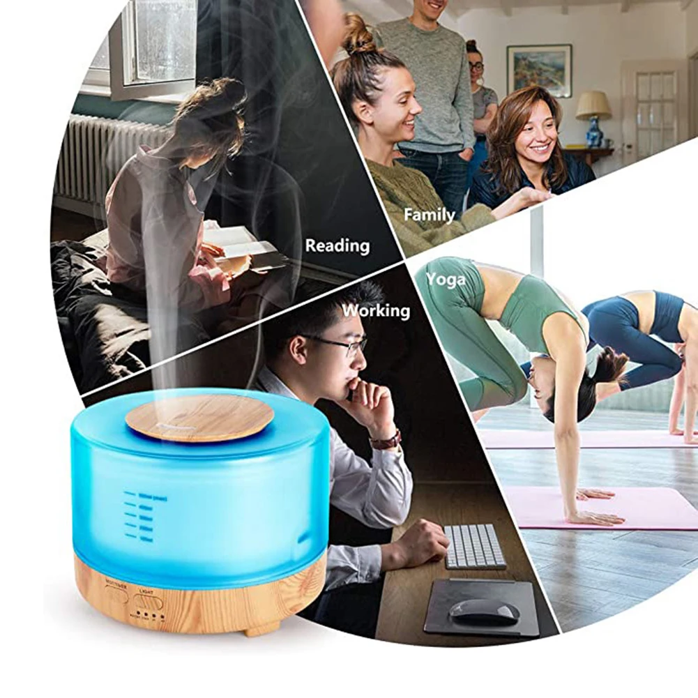 

Ultrasonic Aromatherapy Creative Circular Air Humidifier Diffuser Mist Maker for Car Home Office EU Plug with Remote Control