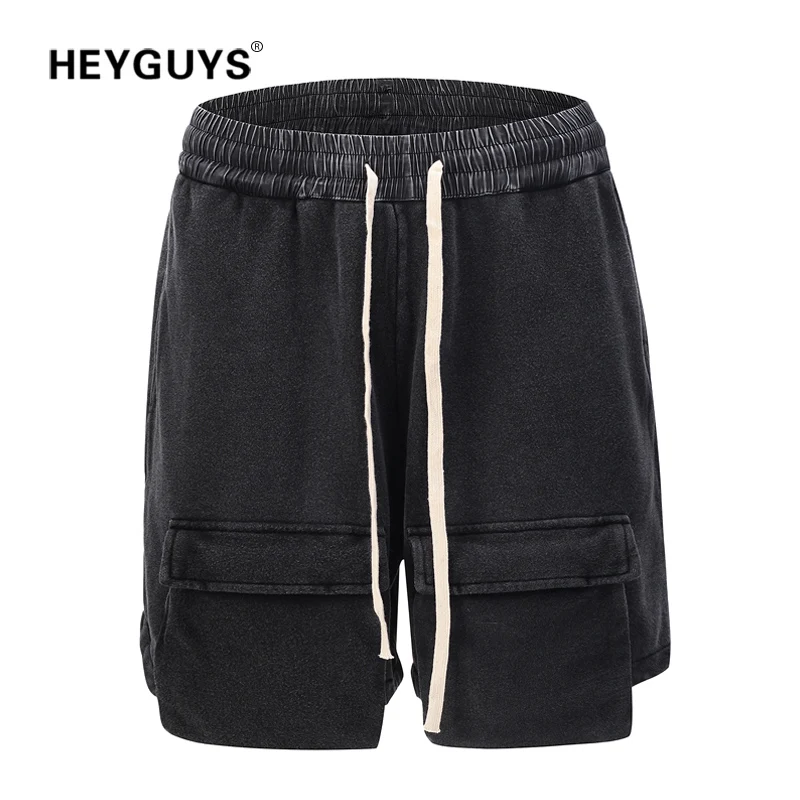 Мужские короткие шорты с карманами HEYGUYS Повседневная модная уличная одежда в