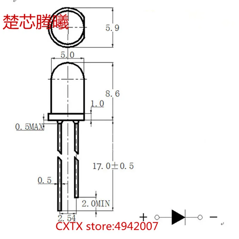 CHUXINTENGXI 1/100 шт. 5 мм F5 светодиодный белый синий красный желтый оранжевый зеленый