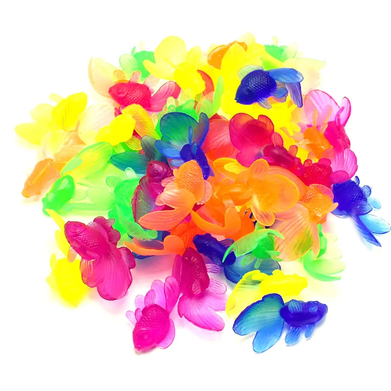 10pcs/set Kids Soft Rubber Gold Fish Baby Bath Toys for Children Simulation Mini Goldfish Water Toddler Fun Swimming Beach Gifts