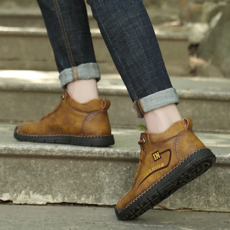 売る Cyytl-メンズアウトドアブーツ,防水性と滑り止めの革製ブーツ,ウィンタースポーツシューズ