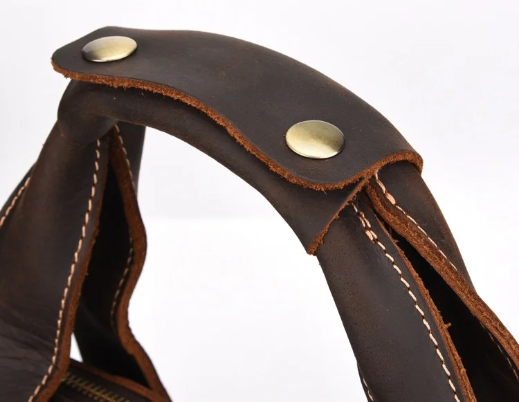 Мужской портфель из кожи Crazy horse, подходит для ноутбука 13,", модная сумка из натуральной кожи, кожаная деловая сумка, коричневая сумка для работы