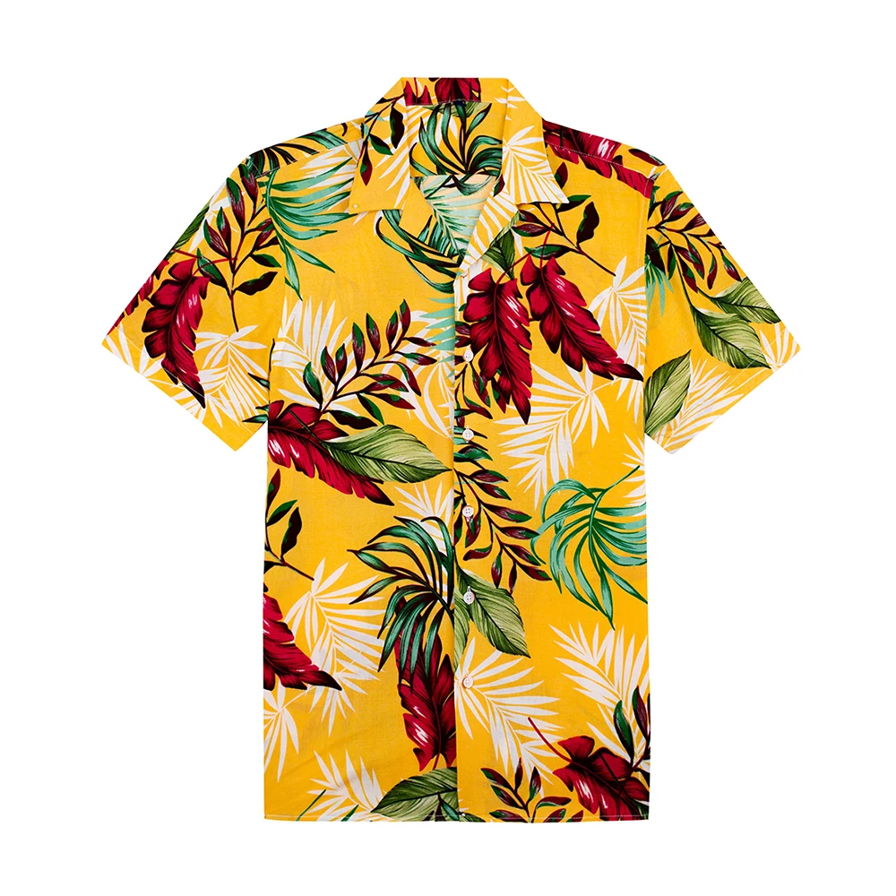 2020 мужские пляжные Гавайские рубашки с коротким рукавом летние хлопковые