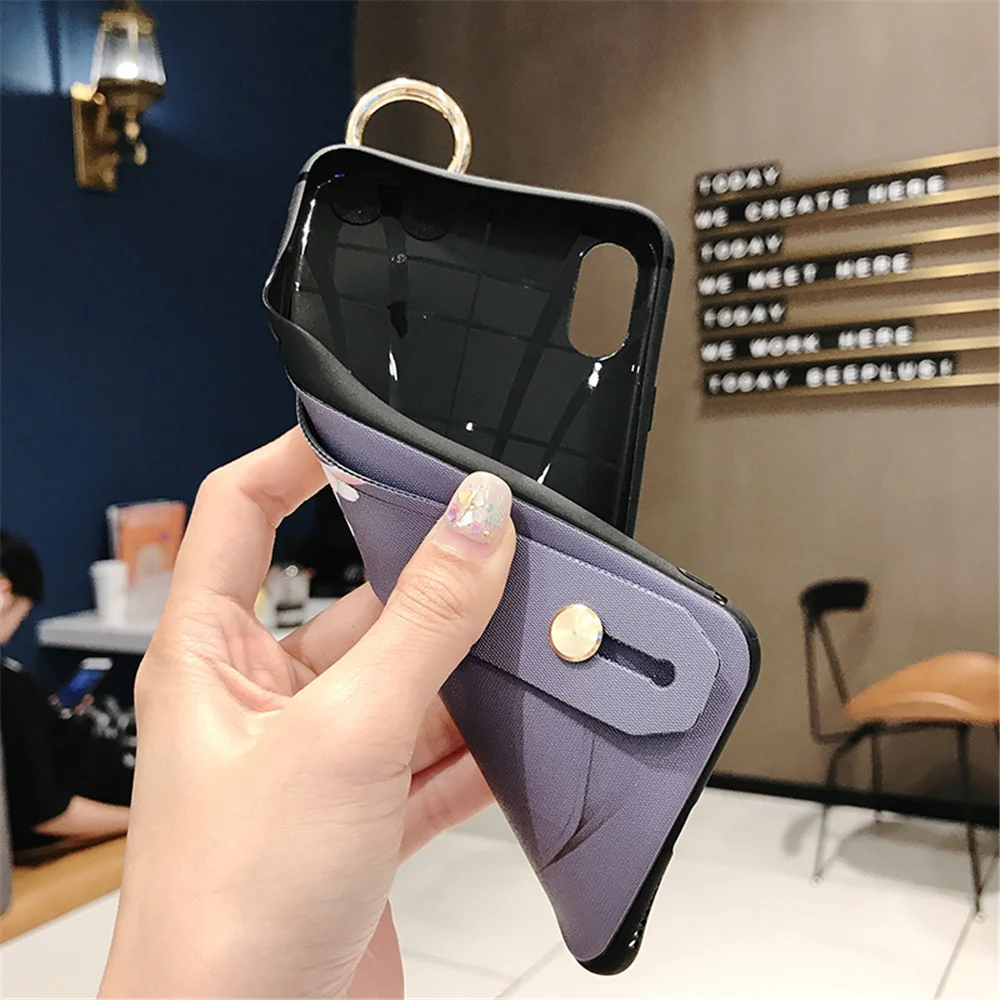 Ремешок на запястье для IPhone X XR XS MAX чехол телефона милый силиконовый Iphone 11pro 7 8 6S 5S