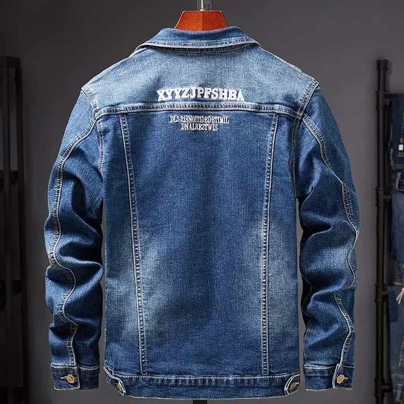 Джинсовая куртка мужская ковбойская приталенная куртка-бомбер из денима рваные