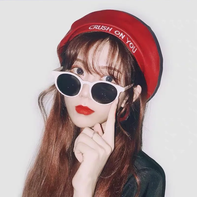 

2021 Women Hats Beret Female Vogue Beret Hats Girls Flat Cap Beret For Women Berets PU Embroidered Luxury Vintage Womens Gorras