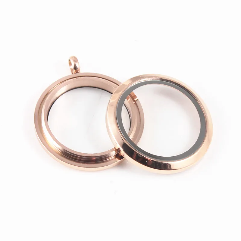 Круглый водостойкий Кристальный плавающий медальон из розового золота