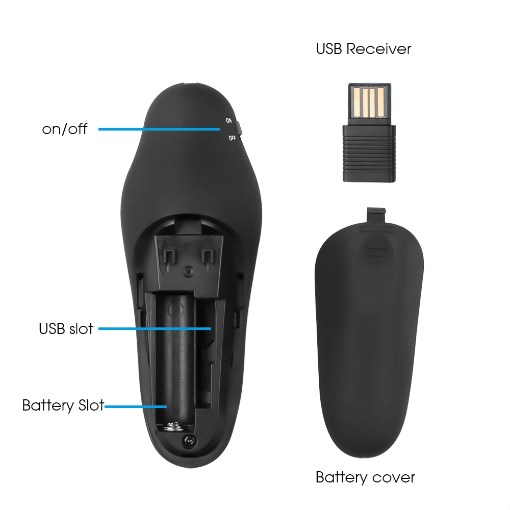 KEBIDU USB RF Wireless Presenter Red Laser Pointer Pen 2.4GHz Remote Control Page Turning PPT Powerpoint Presentation|Пульты ДУ| |