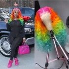 Парики из натуральных волос разных цветов, красные, оранжевые, зеленые, 13x4, парик фронта шнурка бразильский Реми, прозрачные парики шнурка для женщин