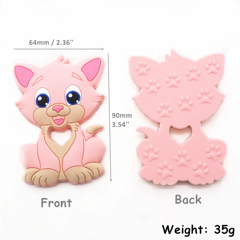 Chenkai-mordedor de silicona para gato, colgante de mascar para beb&eacute;, juguete sensorial de lactancia, chupete de dentici&oacute;n, 1 pieza-3