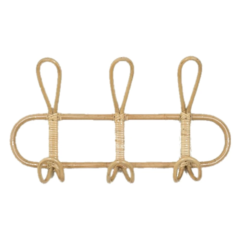 

Rattan Wall Hooks Kids Garments Organizer Rack Clothes Hat Hanging Hook Rattan Hanger Kids Room Decor Hanger