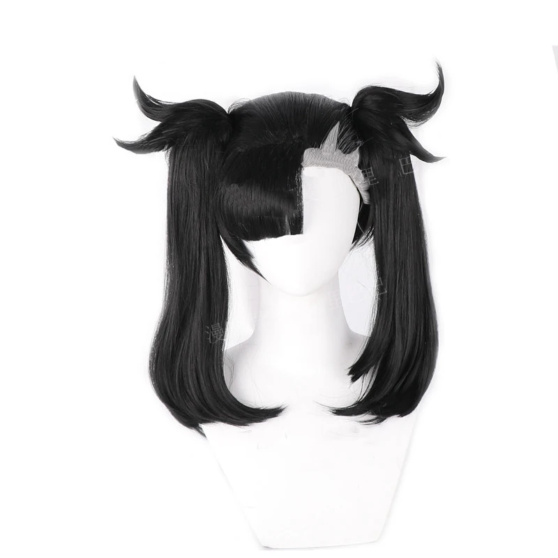 

Anime Sword Shield Marnie Cosplay Wig Black Double Ponytail Heat Resistant Synthetic Hair Wigs + Wig Cap