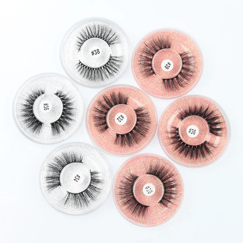 

New Makeup False Eyelashes 3d Imitation Mink Hair European Natural Round Color Cardboard A Pair Of Eyelashes