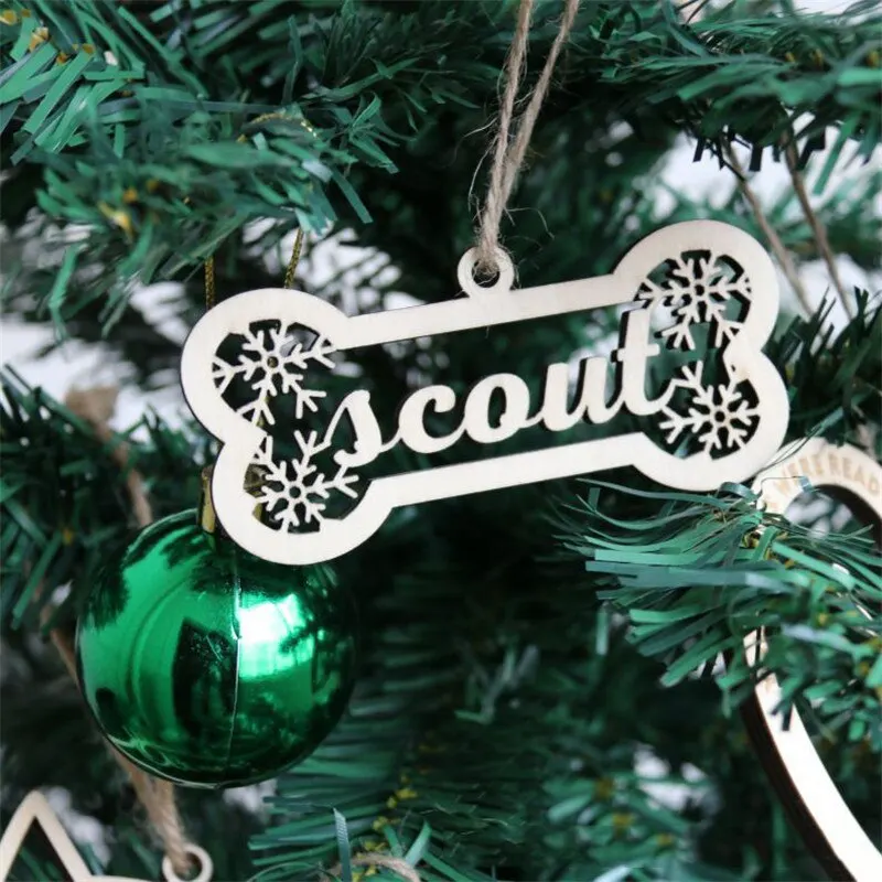 

Personalized Your Dog's Name , Custom Dog Paw Christmas Ornament - Laser Engraved name place card,Christmas decor