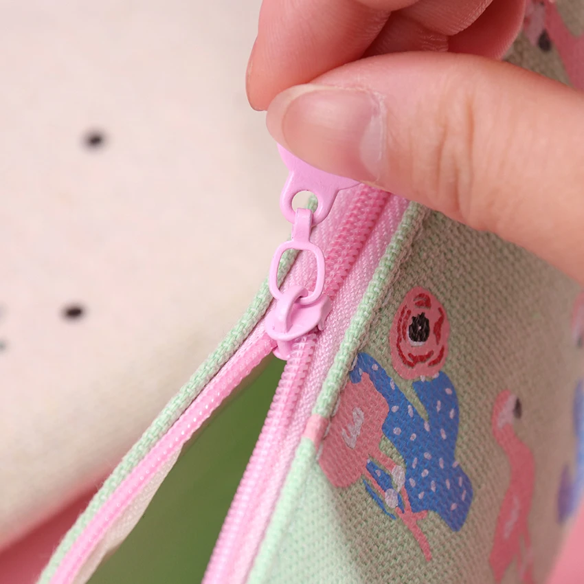 Оригинальный чехол для карандашей холщовые сумки с фламинго Женская ручка пенал