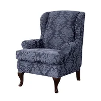 Jacquard Wingback Armchair Cover Stretch Armrest Chair Cover Sloping Arm Wing Back Chair Cover Elastic All-inclusive Slipcover