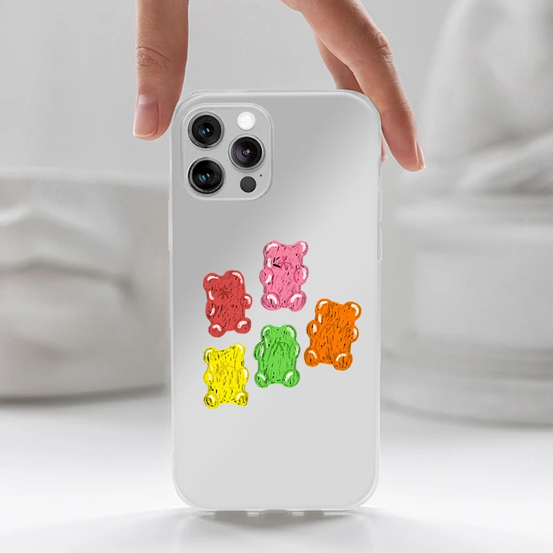 

Colorful cute bear 11 12 mini pro max for Apple iphone 13 pro max case camera all-inclusive xs xr se2020 7 6s 8 plus