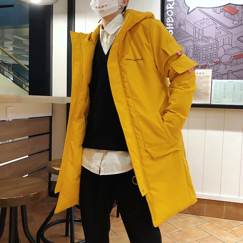 Liketkit зимняя куртка мужская парка 2019 с несколькими карманами китайский принт Harajuku