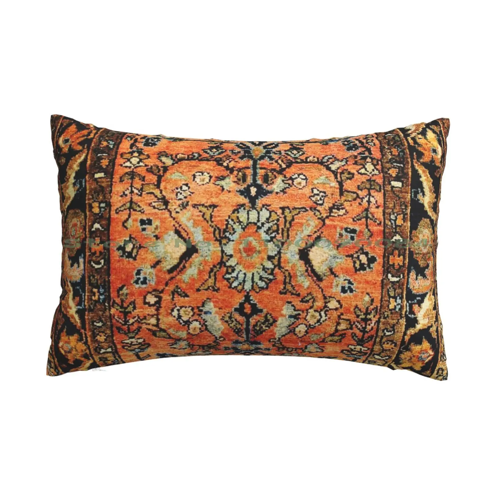 

Tabriz Rug Print With Burnt Orange Field Print Pillow Case 20x30 50*75 Sofa Bedroom Vintage Carpet Persian Rug Beautiful Nature