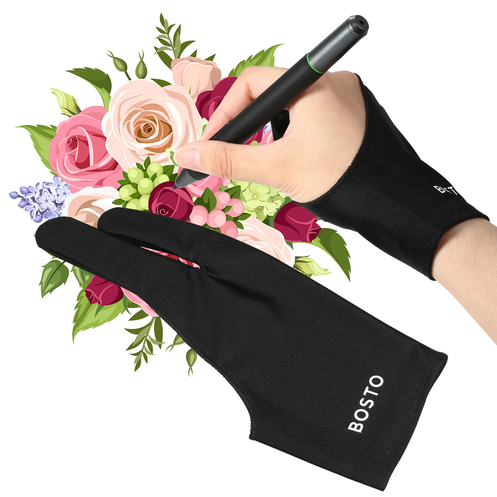 2021 перчатка с двумя пальцами для рисования, антисенсорная перчатка для графического планшета, перчатка для рисования с правой и левой сторо...