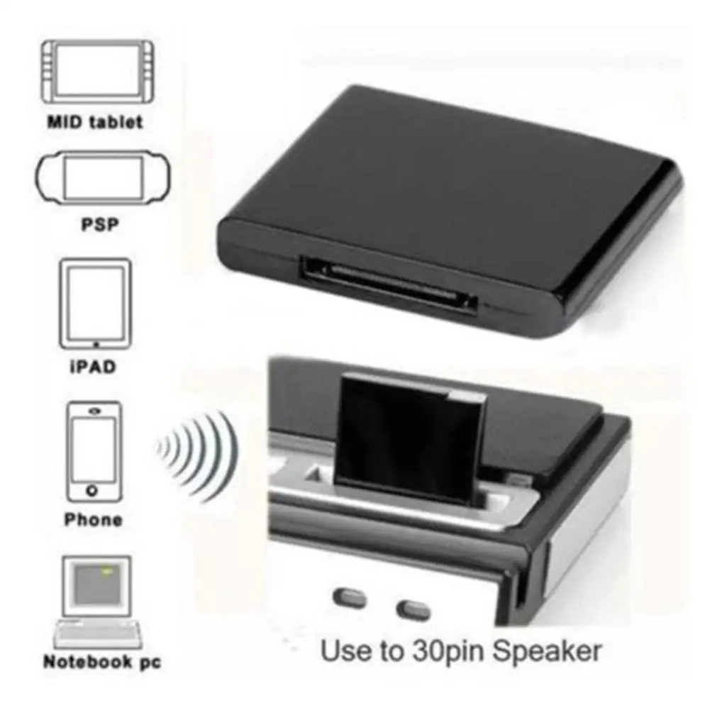Bluetooth адаптеры Музыка Аудио приемник передатчик для 30pin IPod док-станция динамик