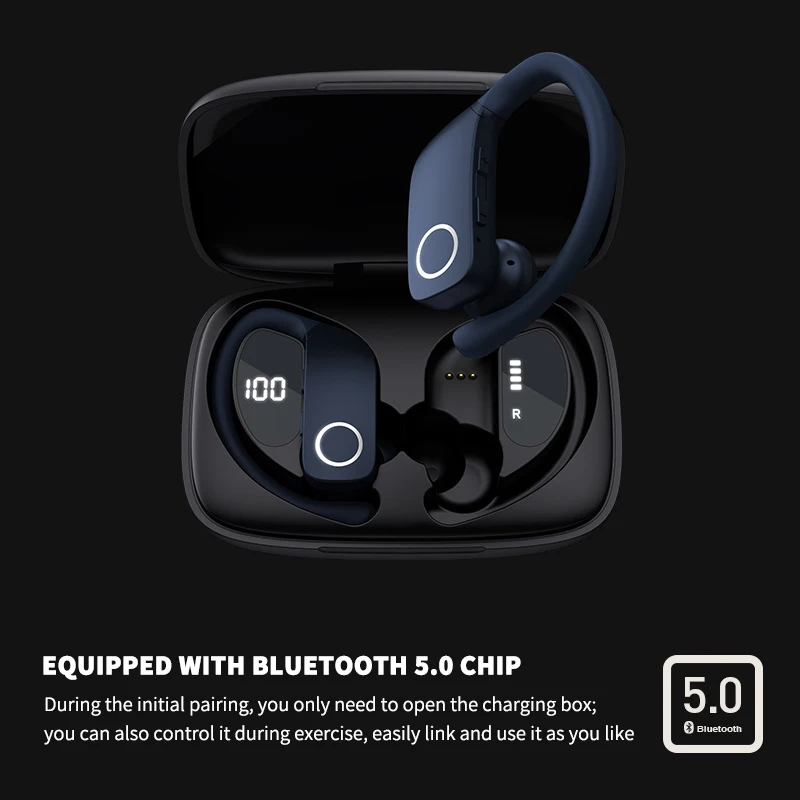 

Dido Z9 Bluetooth headset 5.0 true wireless digital display binaural semi-in-ear TWS noise reduction and waterproof