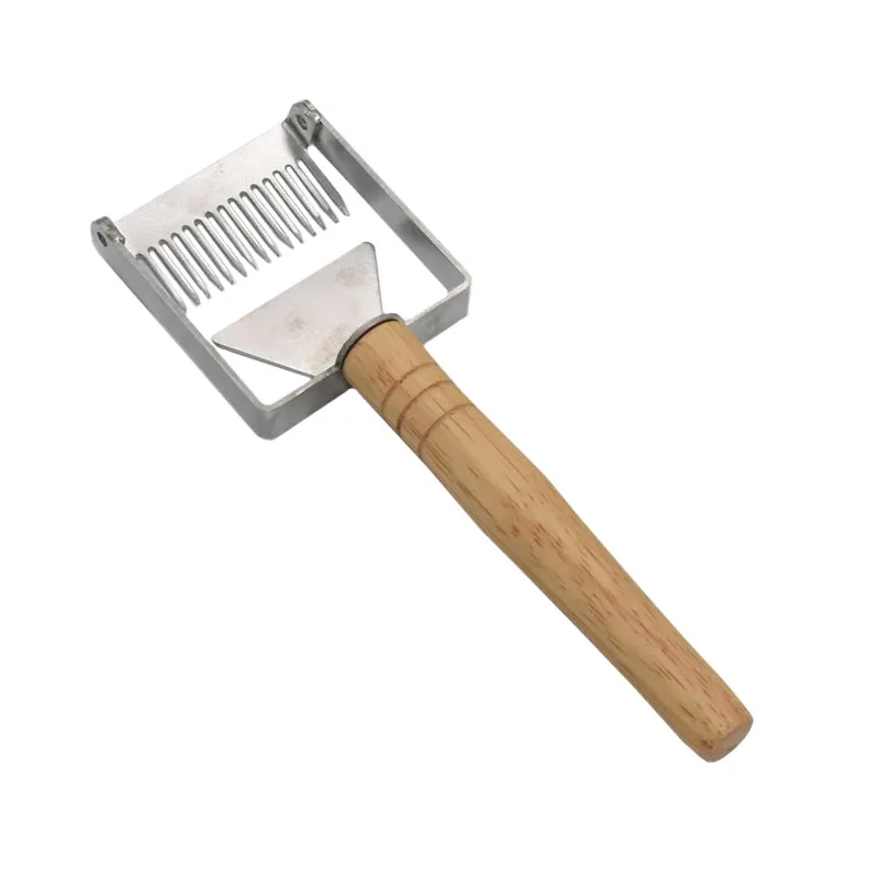 

1 Pcs Beekeeping Cut honey Scraper Shovel Uncapping Fork Iron Honeycomb Honey Scraper Wooden Handle Beekeeper Tool