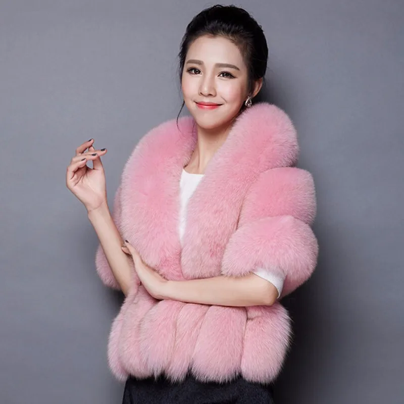 Осенне зимняя накидка из лисьего меха свадебная шаль плащ жилет без рукавов