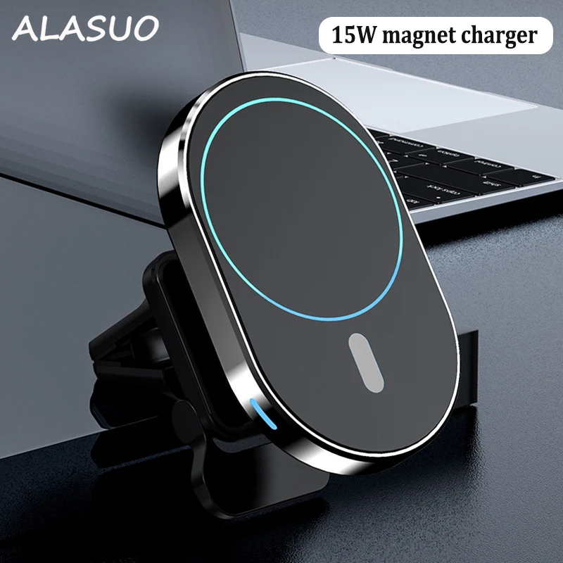 

Magnetic Car Phone Holder Wireless Charger 15W for iPhone 12 /12 Mini /12 pro max Fast Charge Air Vent Clip Car Mount Universal