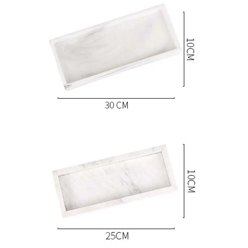 

Marbled Storage Tray Resin Jewelry Display Plate Cosmetic Organizer Rectangle Home Restaurant Hotel Serving Tray