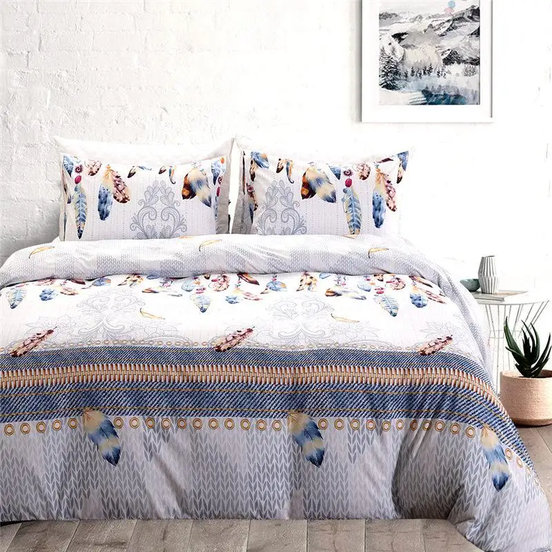 30 постельного белья Красочные перо постельное белье с наволочкой Twin Queen King для