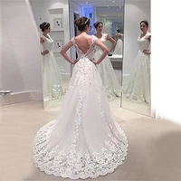 vestido de noiva renda wedding dresses 2019 backless appliques lace bridal gown plus size simple wedding dress robe de mariee