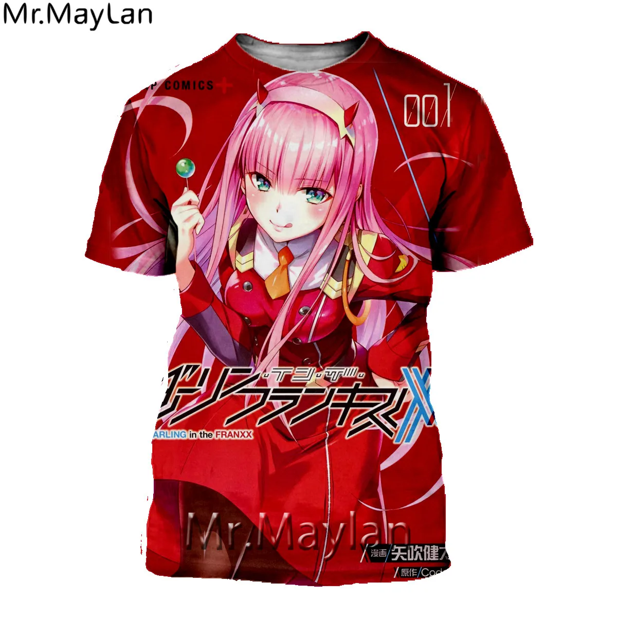 

Мужская/женская футболка с 3D изображением милых во франксе, в стиле хип-хоп, с изображением ZERO TWO, хентай, футболки с аниме рисунком, Senpai, 5XL