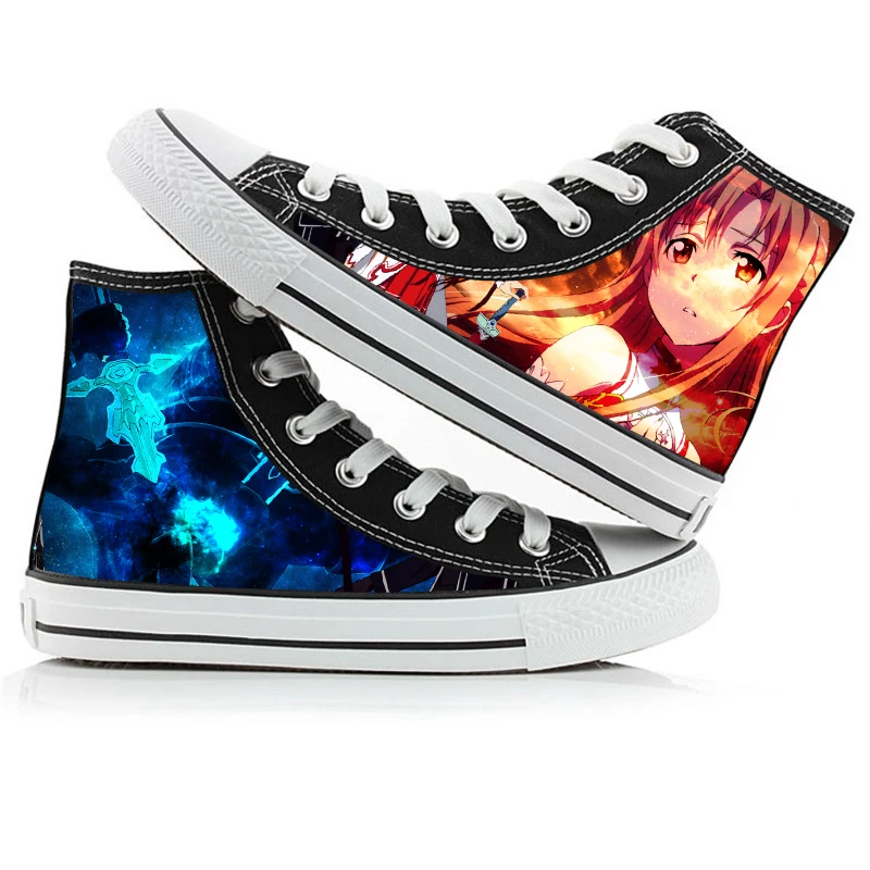 

Anime 3D Sword Art Online SAO Casual Canvas Shoes plimsolls Kirigaya Kazuto Asuna Flats duck shoes Sneakers