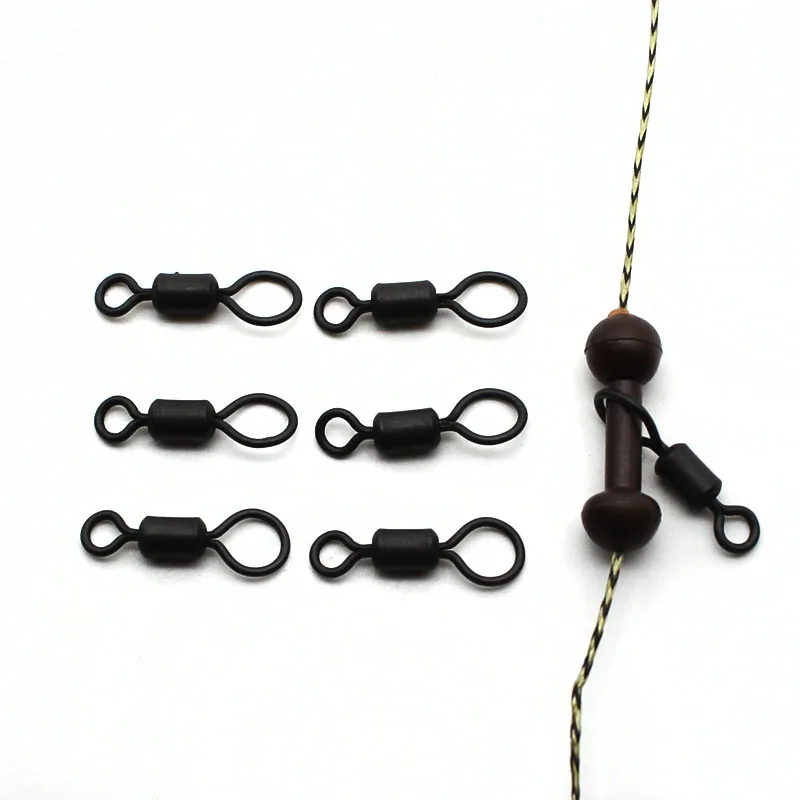 30PCS Carp Fishing Quick Change Swivels Big Eye Swivel Fit Zig Rig Chod Beads Helicopter Rigs Tackle Accessories | Спорт и