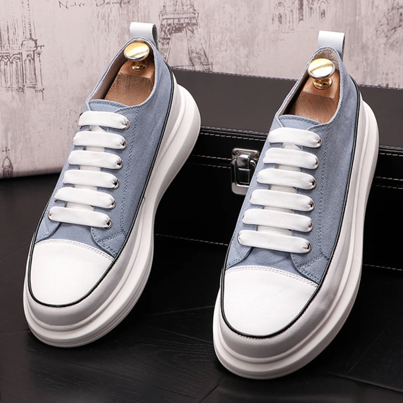 

New Design Brand Sneakers Fashion Men's canvas Causal Flats Platform Shoes Loafers Sports Sapatos Tenis Masculino