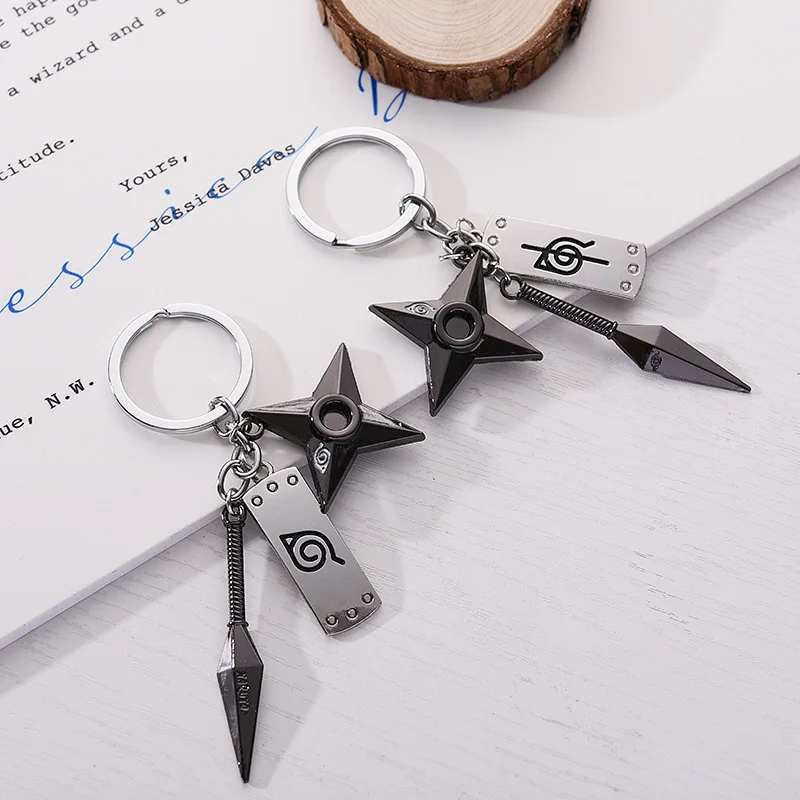 

Naruto Kunai Shuriken Konoha Ninja Keychain for Bags 2021 Men Anime Trinkets Keyring Narutos Accessories Women Jewelry Backpacks