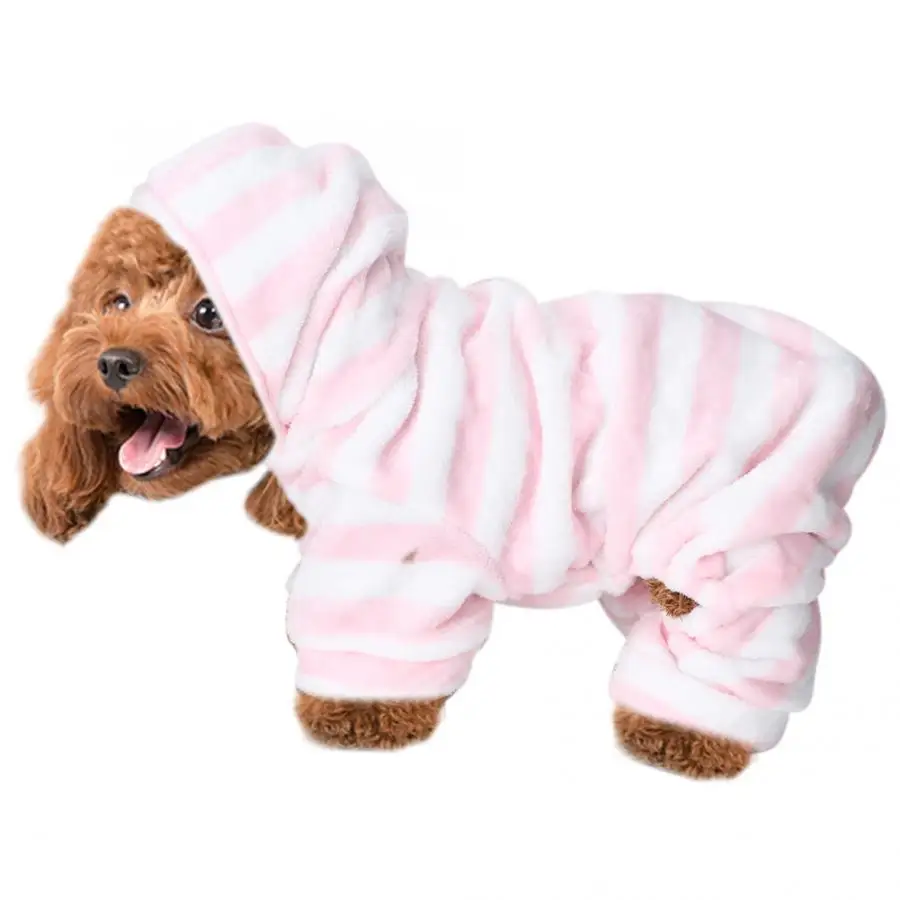 Коралловый флис розовая полоска Осень-зима четыре фута толстовки для домашних