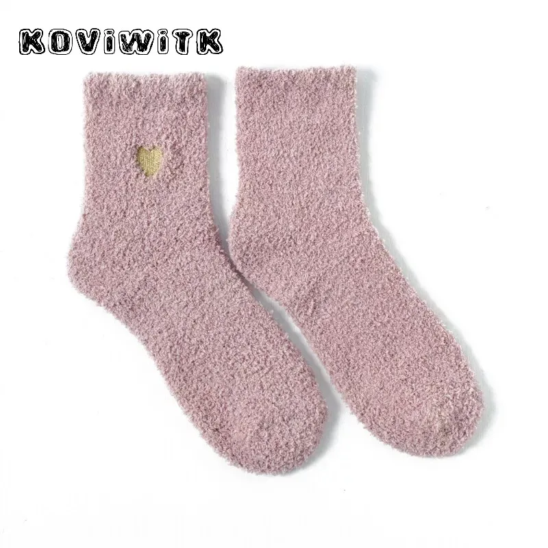 Women's Cotton Thickening Cashmere socks for women ladie Love Fluffy girl Breathable Warm Casual short sock female women Art sox