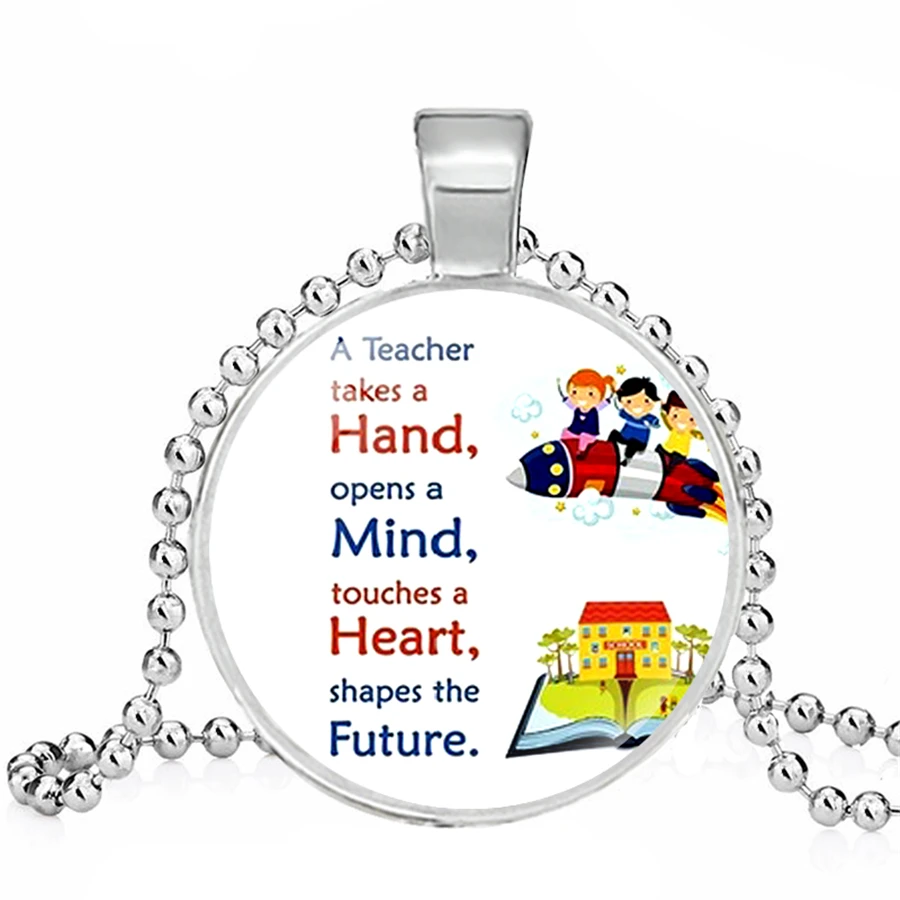 Супер ожерелье учителя учение это работа сердца стеклянная подвеска с камнями