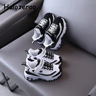 Весенние детские спортивные кроссовки для маленьких мальчиков, сетчатые кроссовки для бега для девочек, черные массивные кроссовки, Детские Брендовые повседневные кроссовки, Новинка