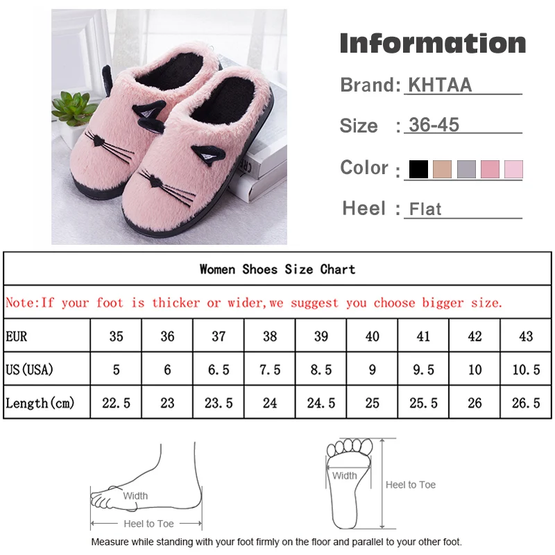 

Women Home Winter Warm Slippers Faux Fur Cartoon Flat Female Indoor Plush Fluffy Soft Shoes Furry Bedroom Ladies Plus Size 2019