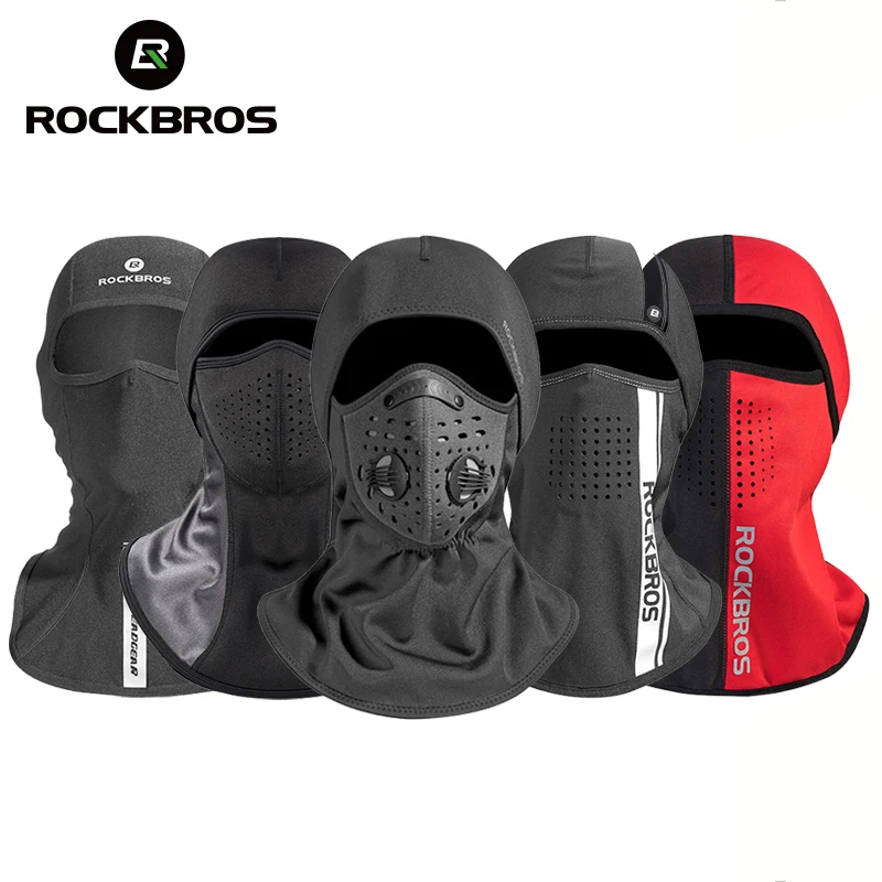 ROCKBROS зимняя теплая велосипедная маска для лица флисовая термозащитная шапка