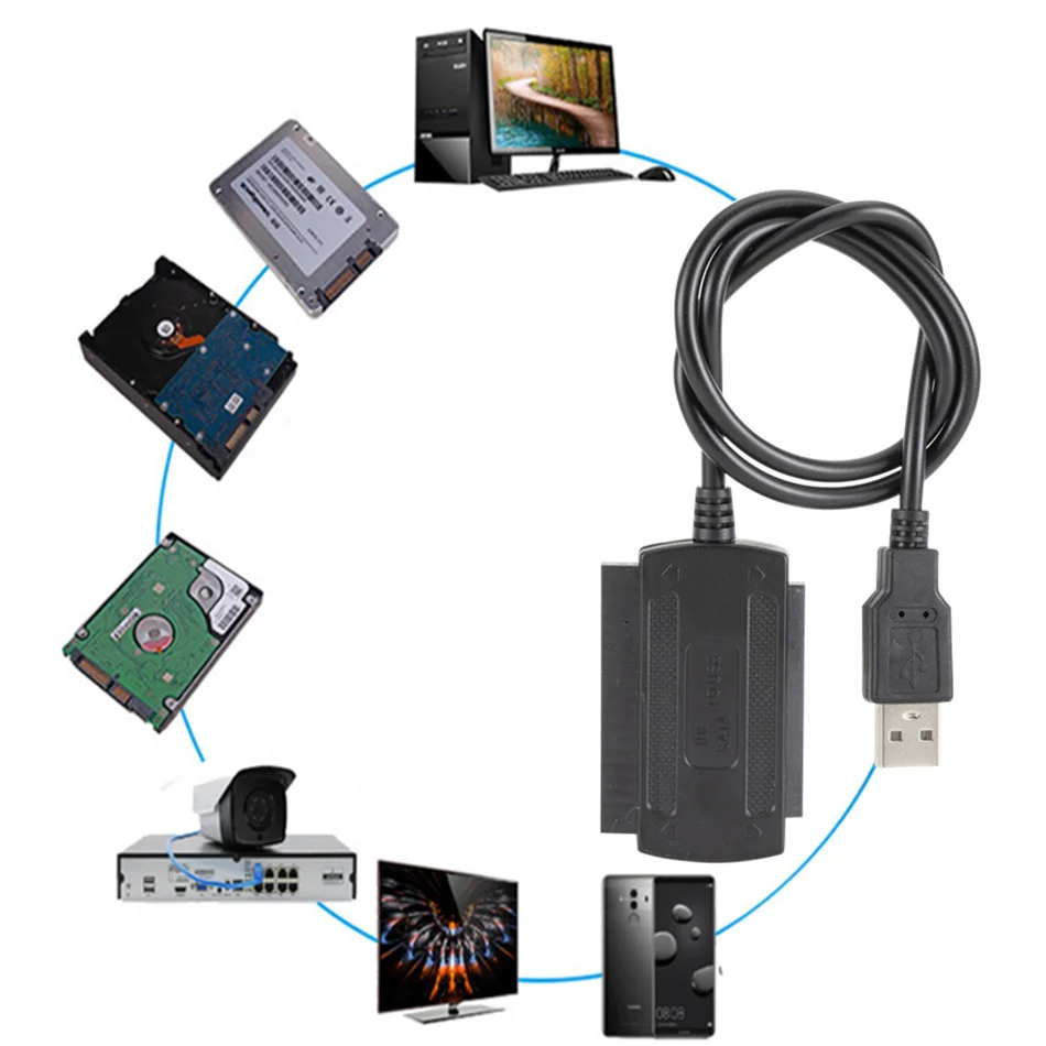 3 в 1 USB 2 0 IDE SATA 5 25 S-ATA дюйма жесткий диск HDD адаптер кабель для ПК ноутбука конвертер