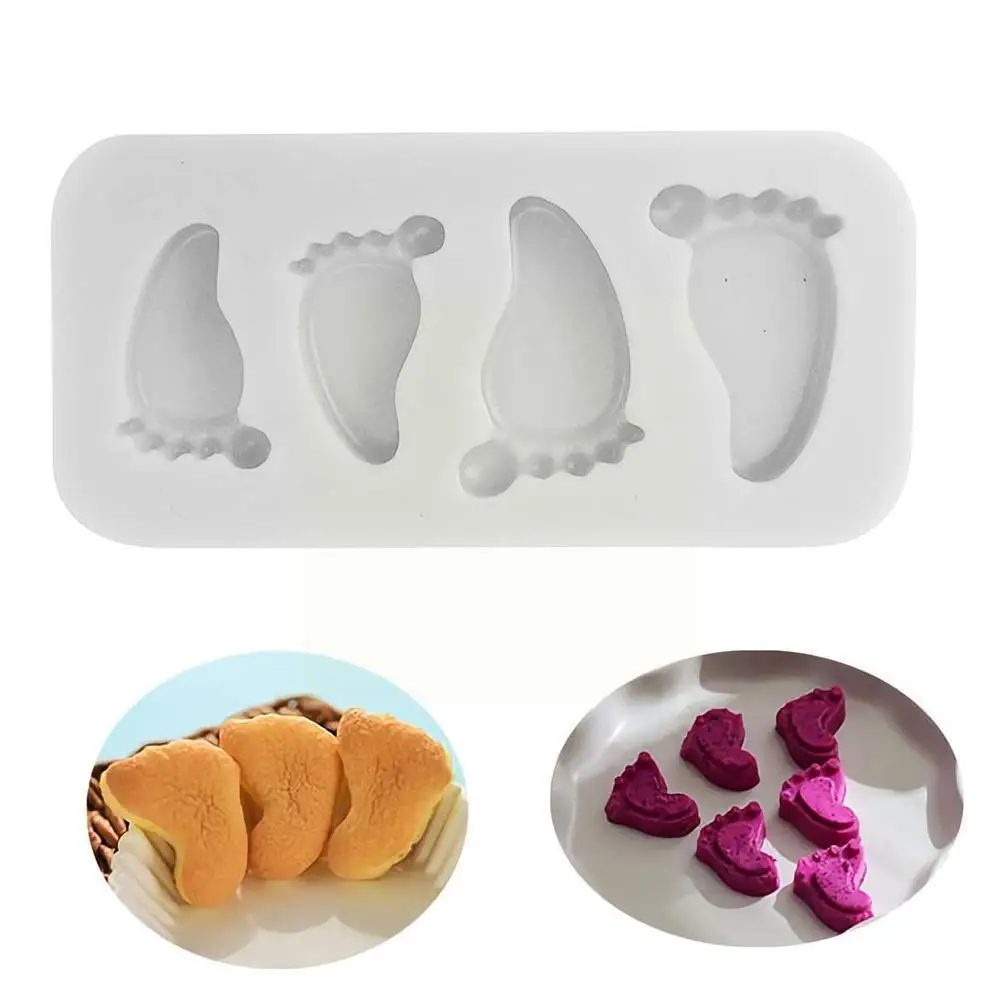 

Силиконовая форма для помадки, торта, мини-форма для ног из мягкой глины, украшение ручной работы для выпечки, кондитерский инструмент для ш...