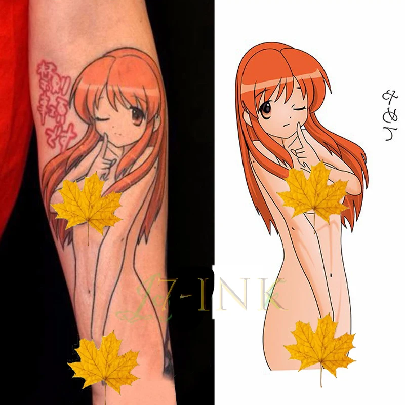 Водостойкая Временная тату наклейка сексуальные Мультяшные длинные волосы для